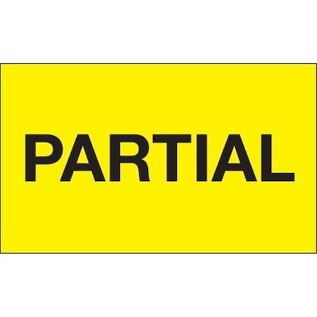 Box Partners Tape Logic DL1123 3 x 5 in. - Partial Fluorescent Yellow Labels - Roll of 500 DL1123